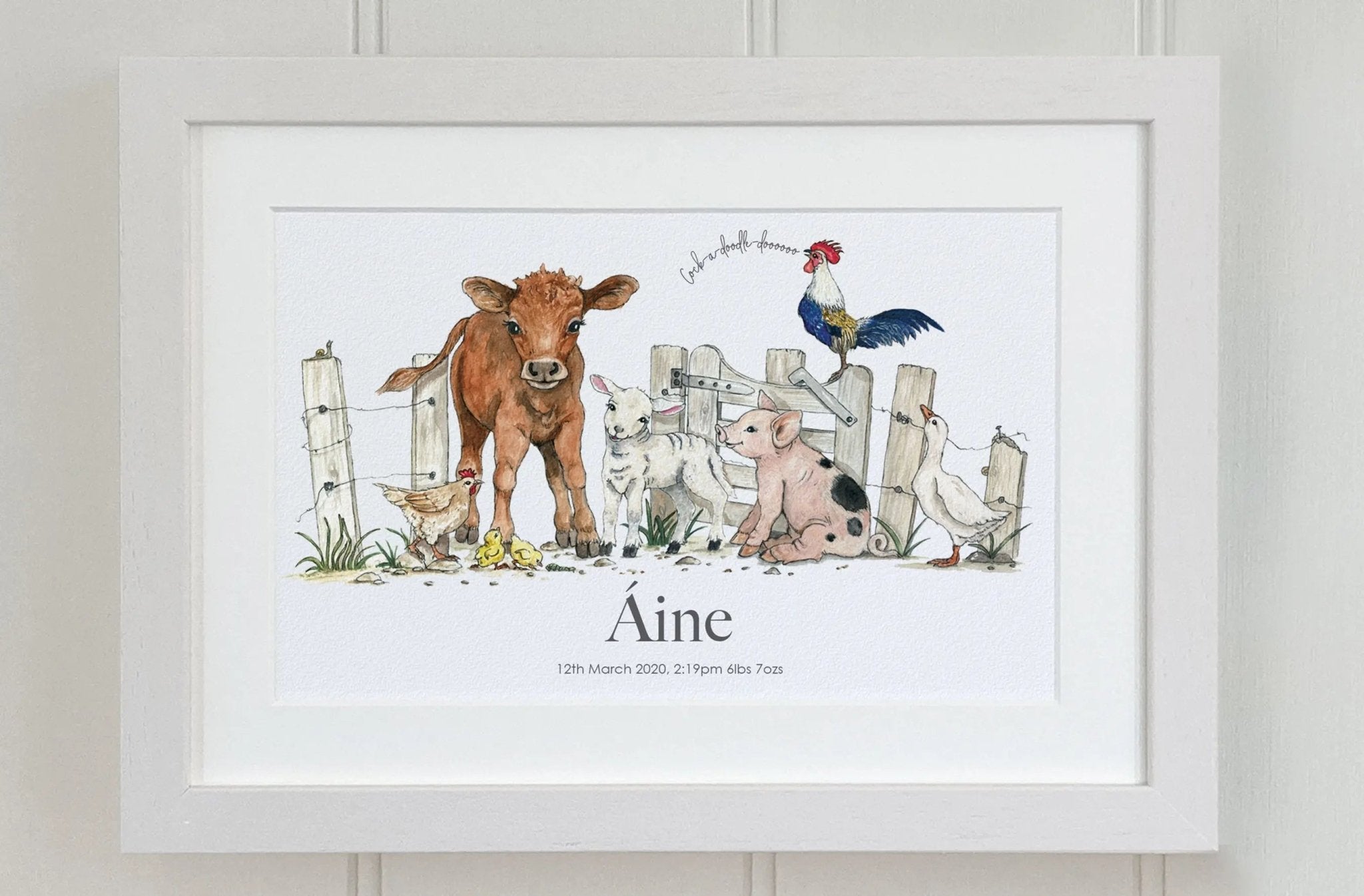 Irish Farm Animals Personalised Print - fiadhandfinn