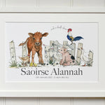 Irish Farm Animals Personalised Print - fiadhandfinn