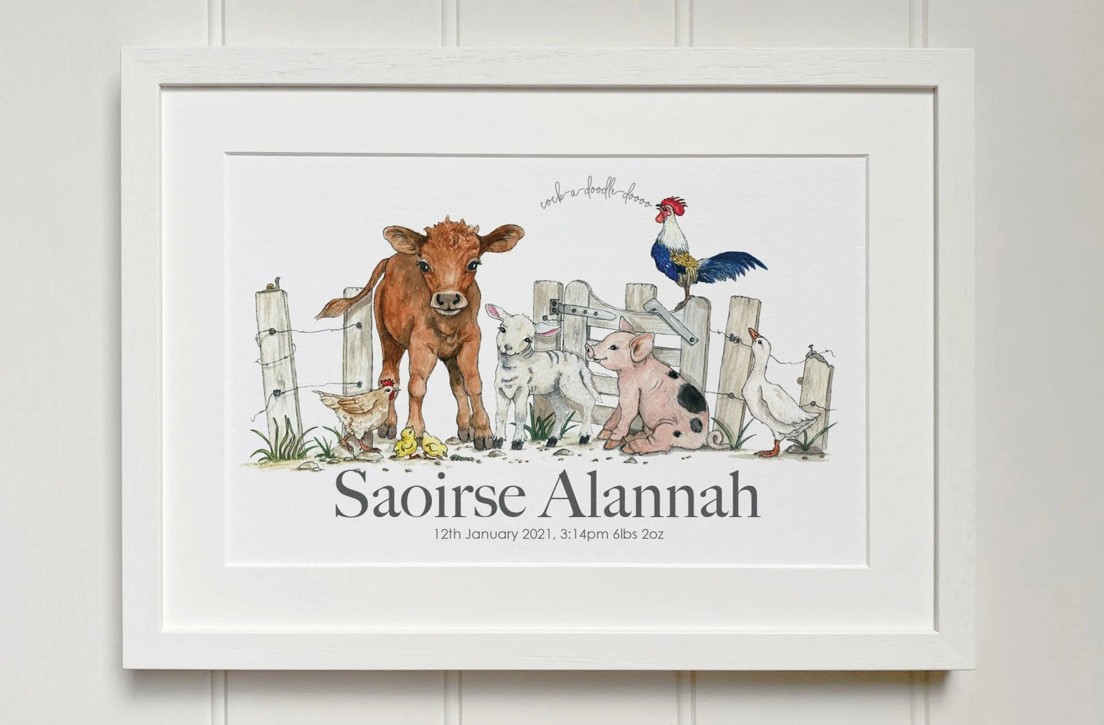 Irish Farm Animals Personalised Print - fiadhandfinn