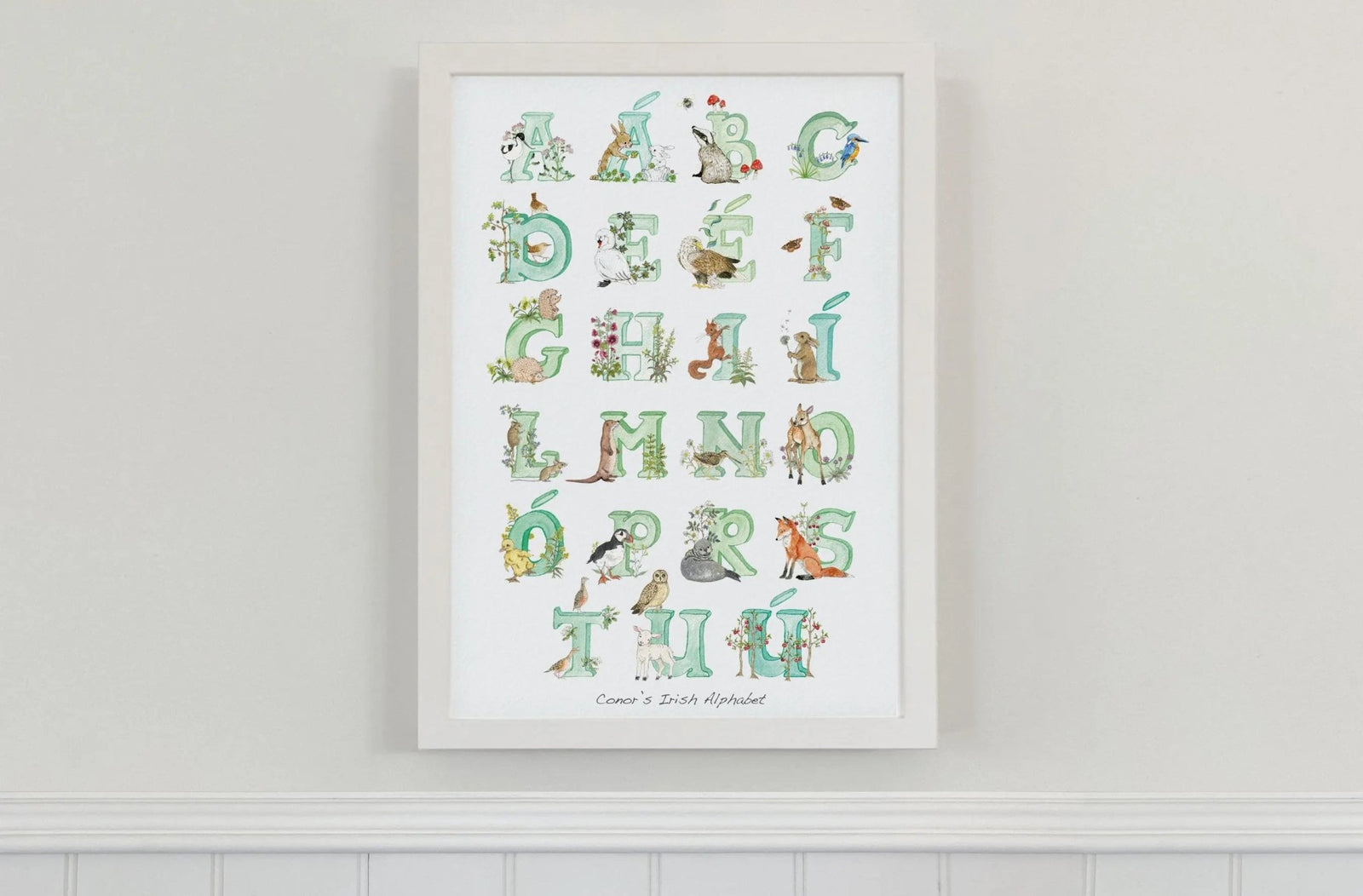 Irish Language Alphabet Print (Forest) - fiadhandfinn