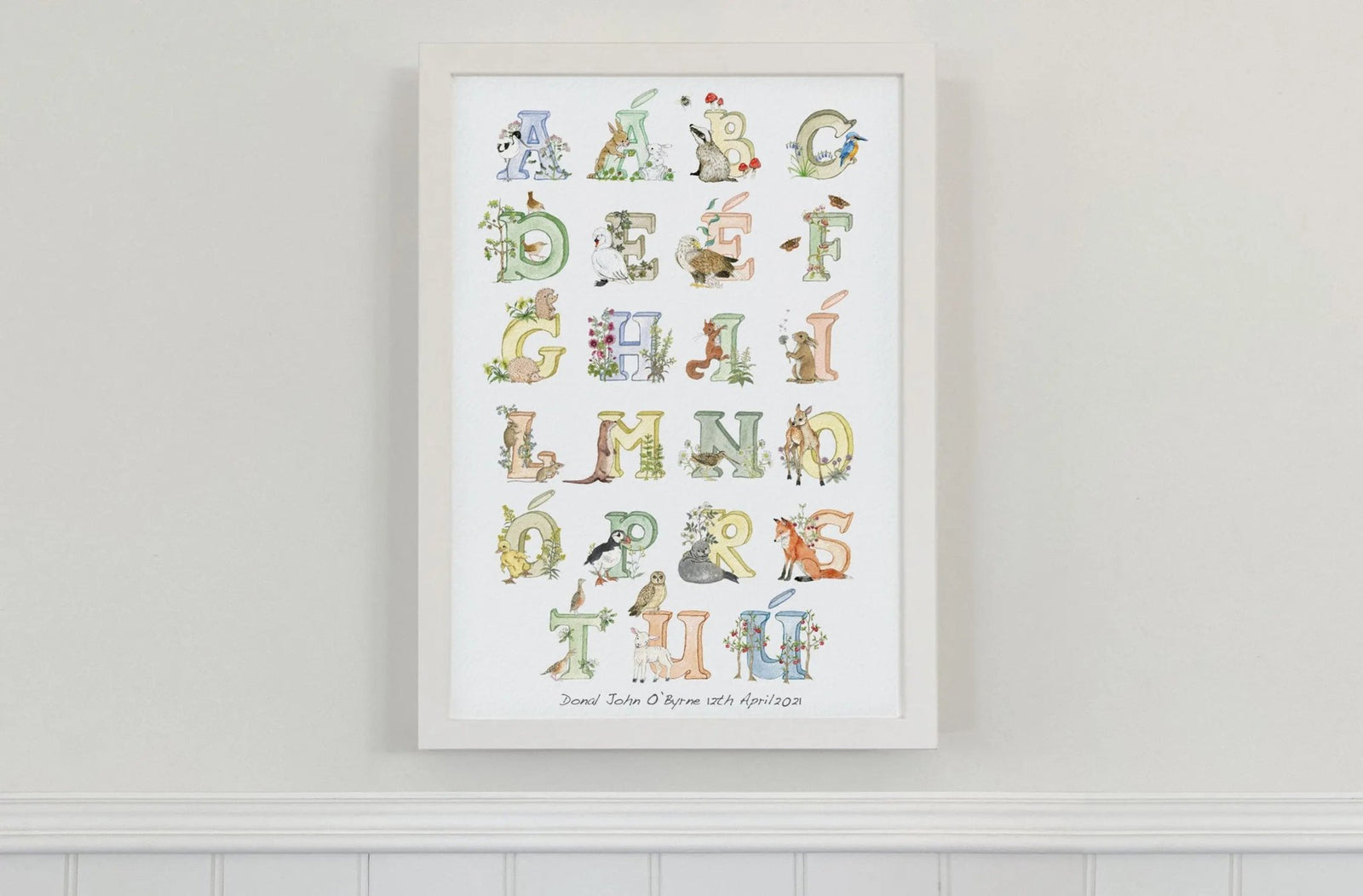 Irish Language Alphabet Print (Natural) - fiadhandfinn