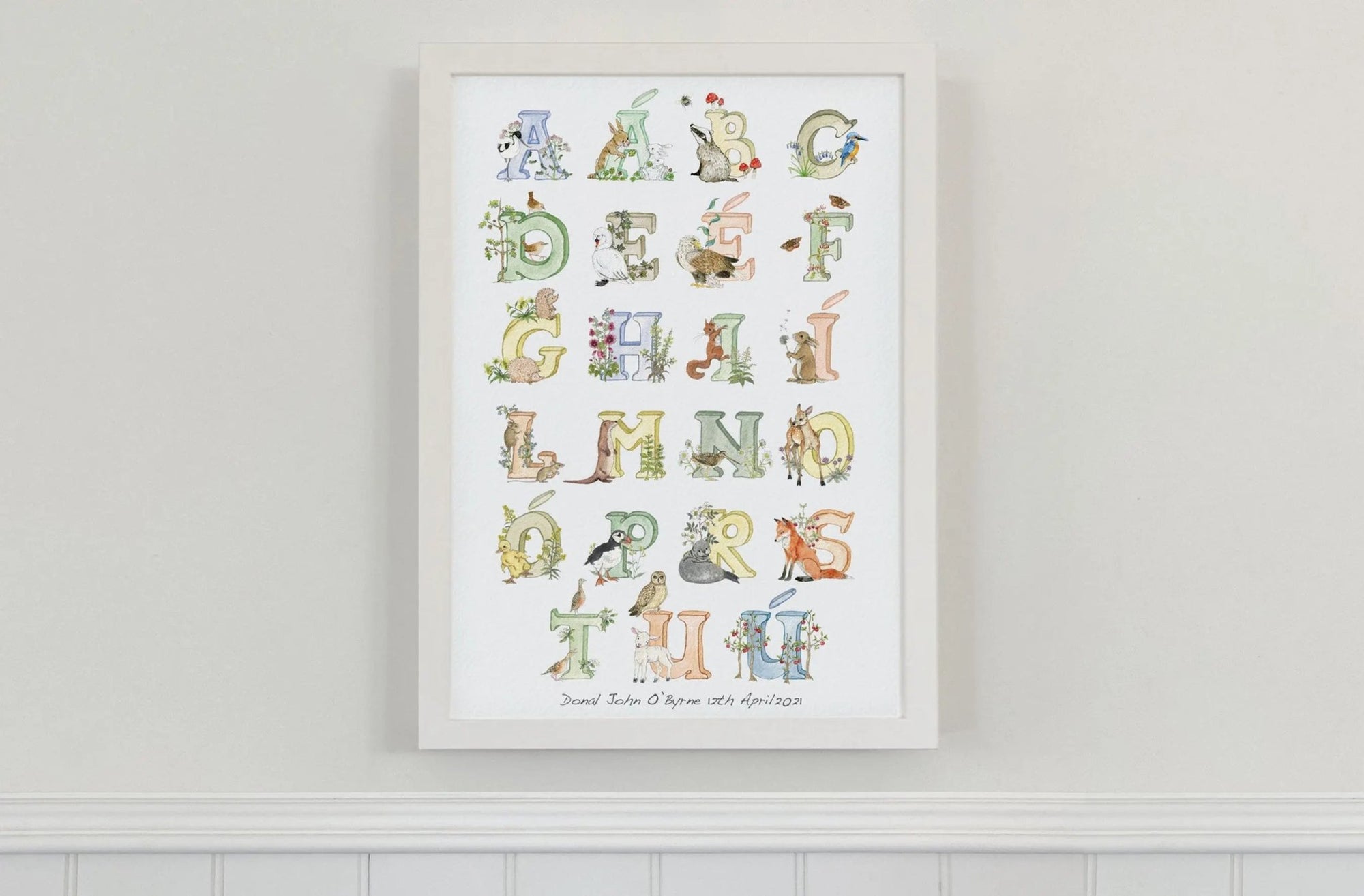 Irish Language Alphabet Print (Natural) - fiadhandfinn