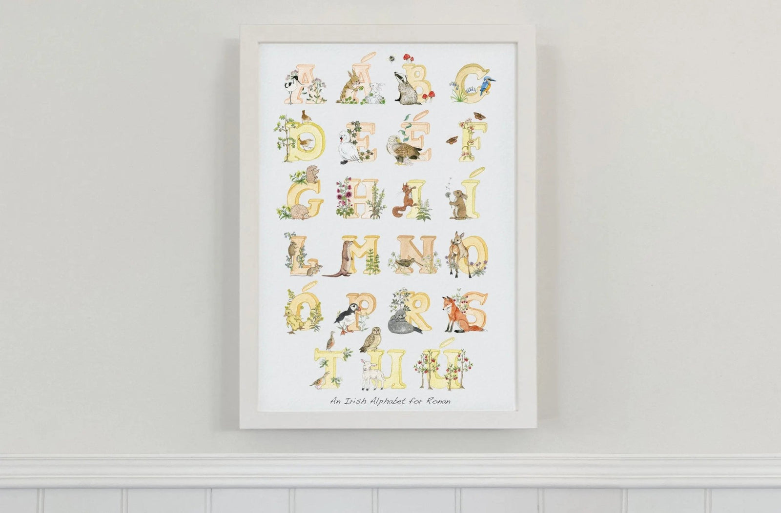 Irish Language Alphabet Print (Sunset) - fiadhandfinn