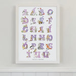 Irish Language Alphabet Print (Violet) - fiadhandfinn