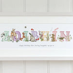 Irish Language Personalised Baby Name Frame (Pastels) - fiadhandfinn