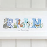 Irish Language Personalised Baby Name Frame (Sky) - fiadhandfinn