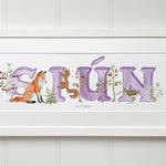 Irish Language Personalised Baby Name Frame (Violet) - fiadhandfinn