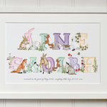Irish Language Personalised Double Baby Name Frame - fiadhandfinn