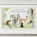 Jungle Animal Friends Personalised Print - fiadhandfinn