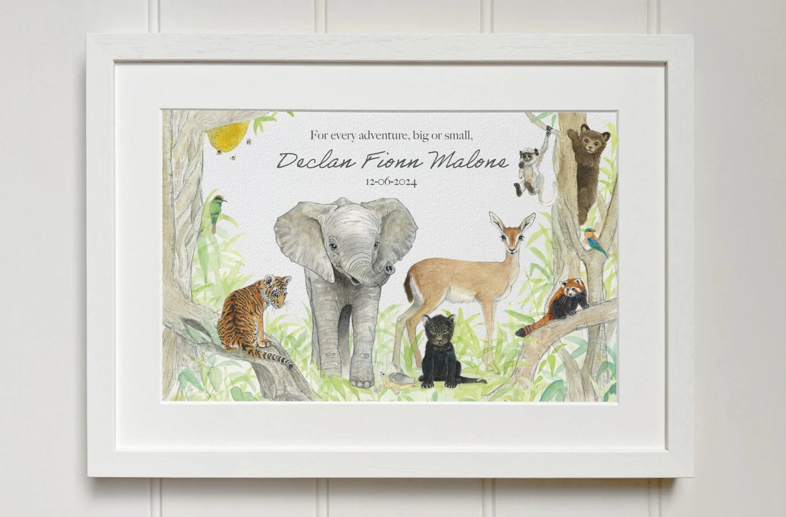 Jungle Animal Friends Personalised Print - fiadhandfinn