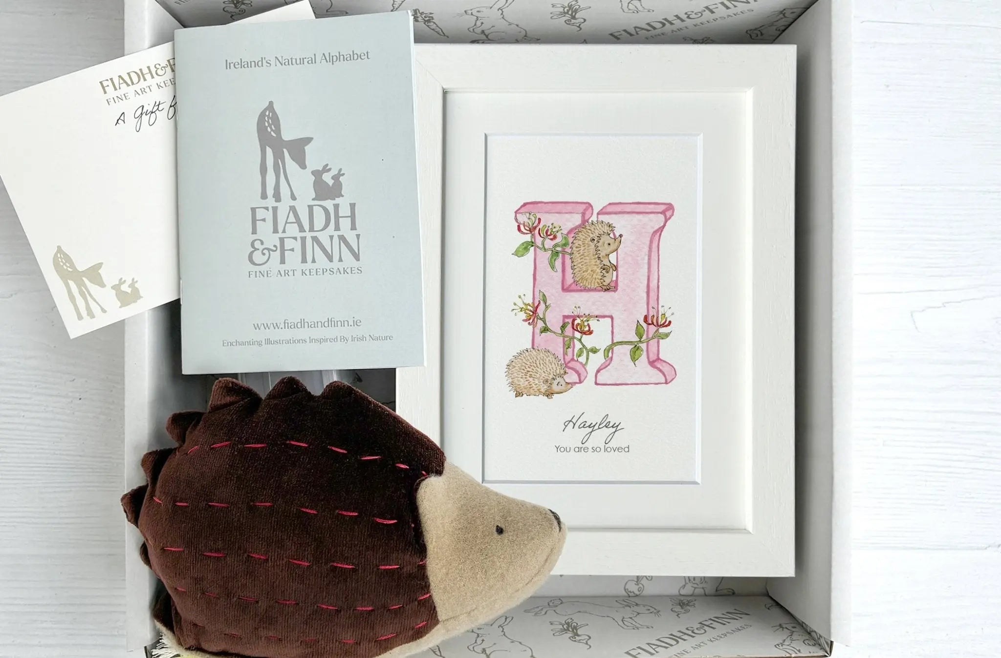 Little Hedgehog and Alphabet Letter Baby Gift Box - fiadhandfinn