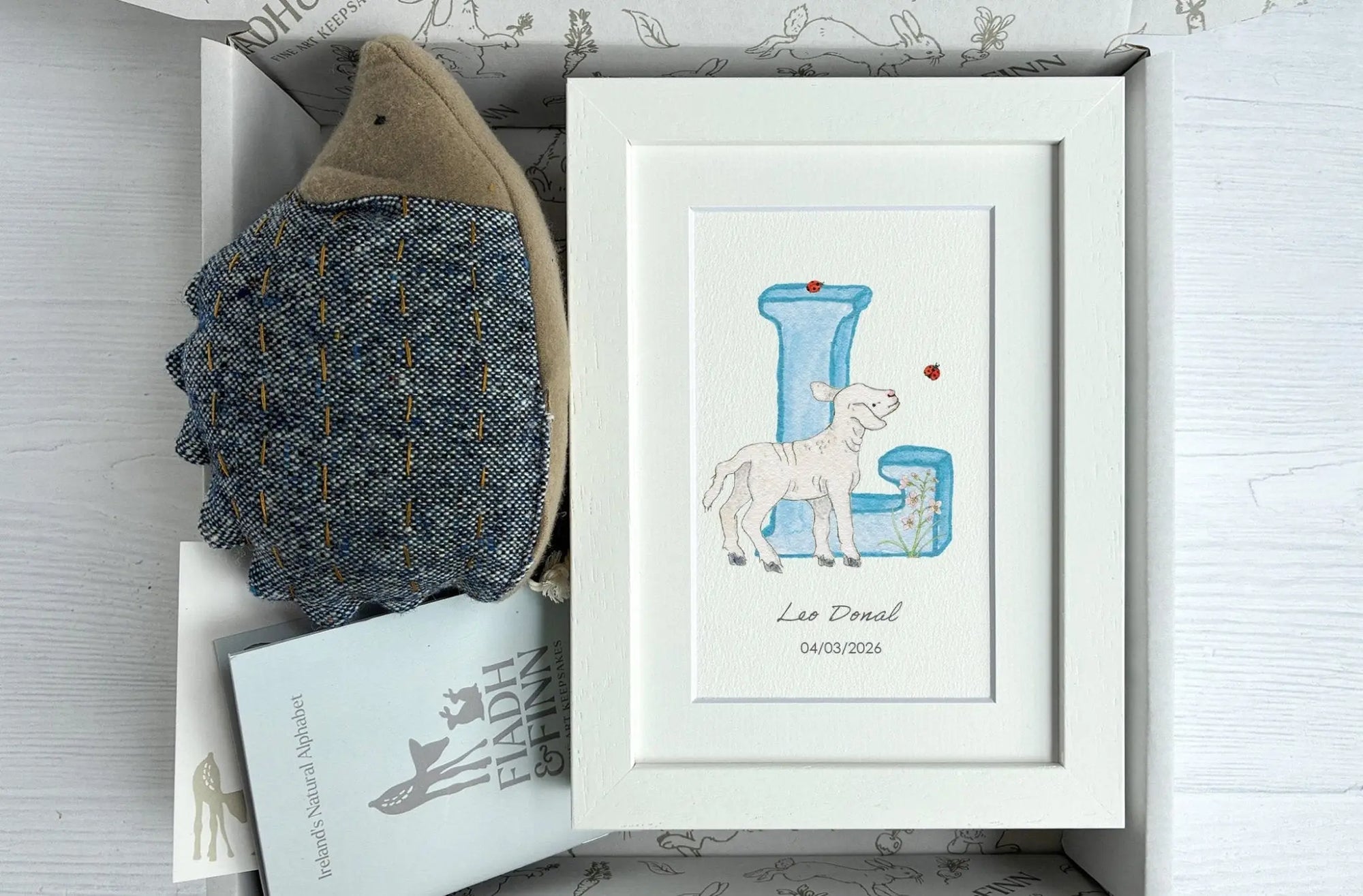 Little Hedgehog and Alphabet Letter Baby Gift Box - fiadhandfinn