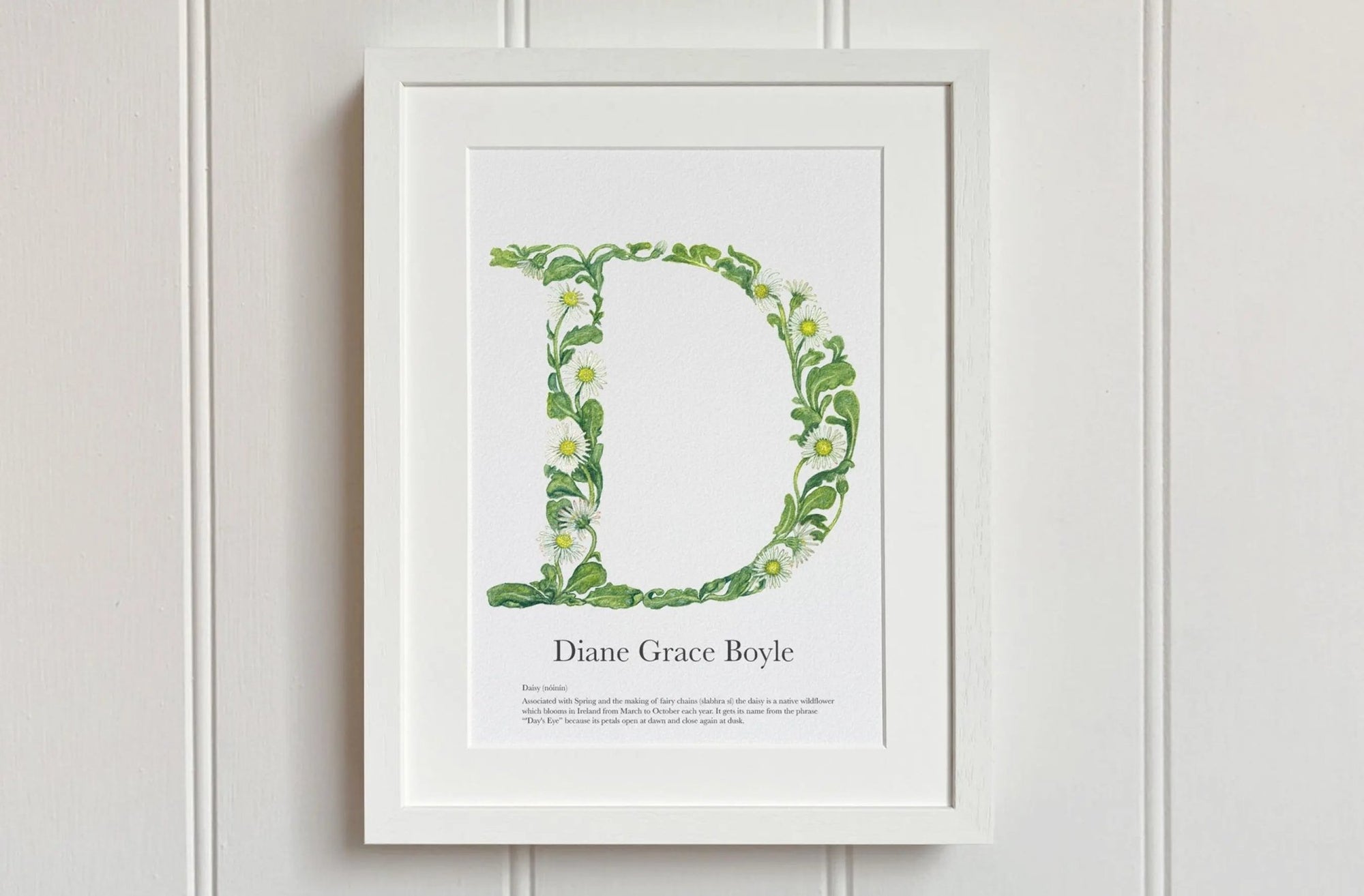 Native Irish Floral Alphabet D - fiadhandfinn