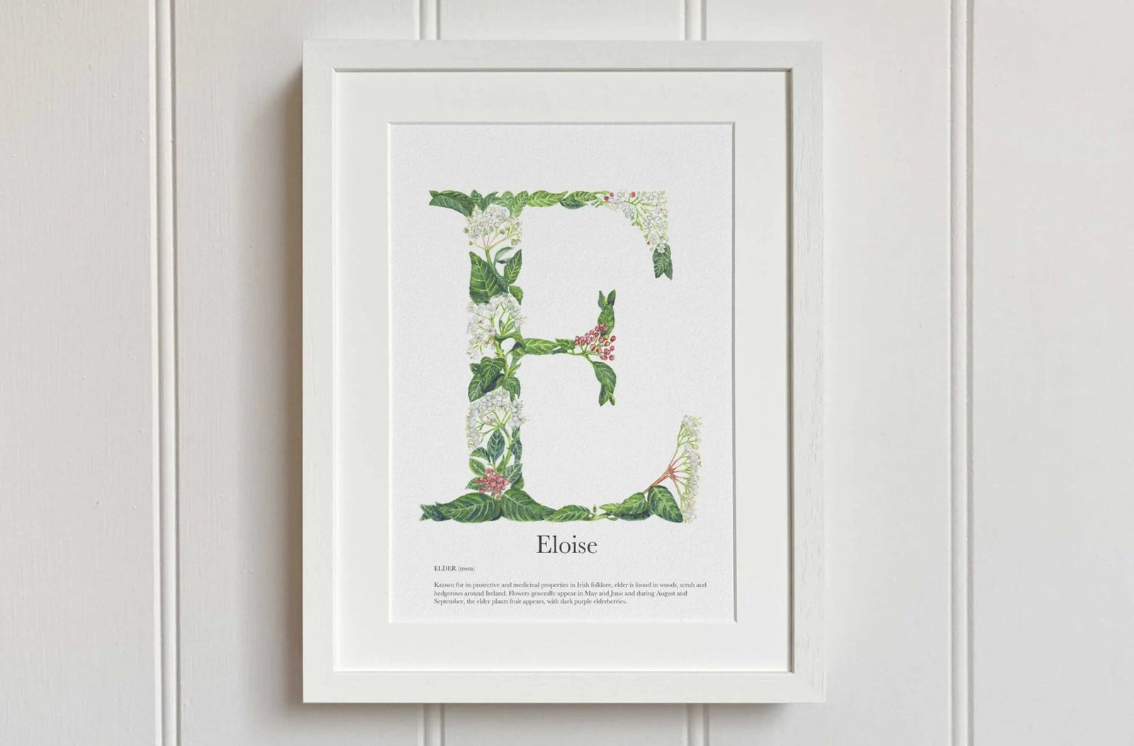 Native Irish Floral Alphabet E - fiadhandfinn
