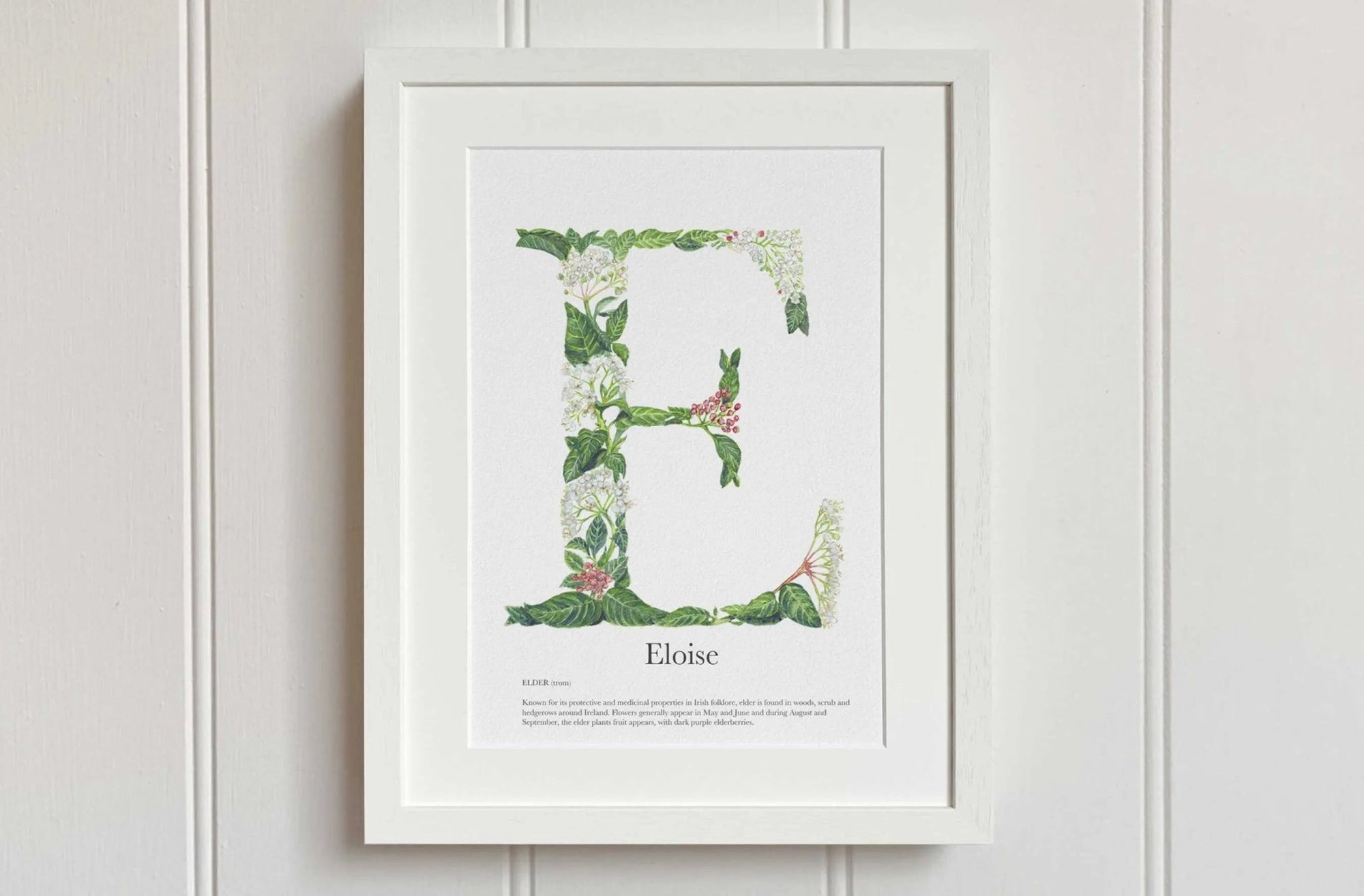 Native Irish Floral Alphabet E - fiadhandfinn