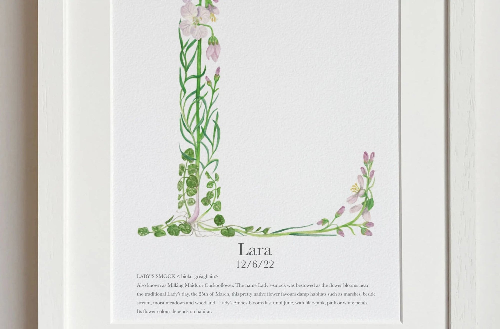 Native Irish Floral Alphabet L - fiadhandfinn