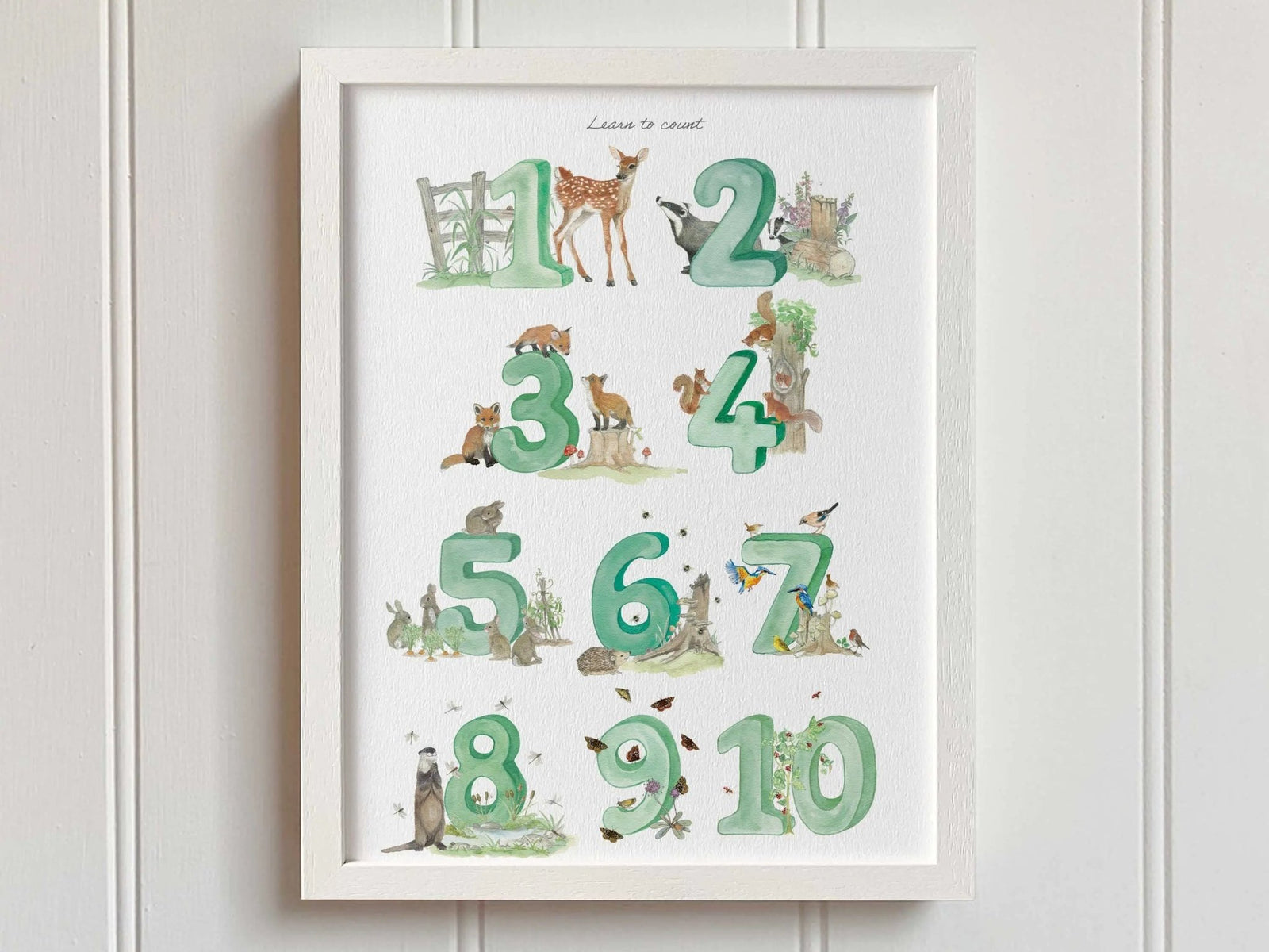 Natural Ireland Numbers Poster (Forest) - fiadhandfinn