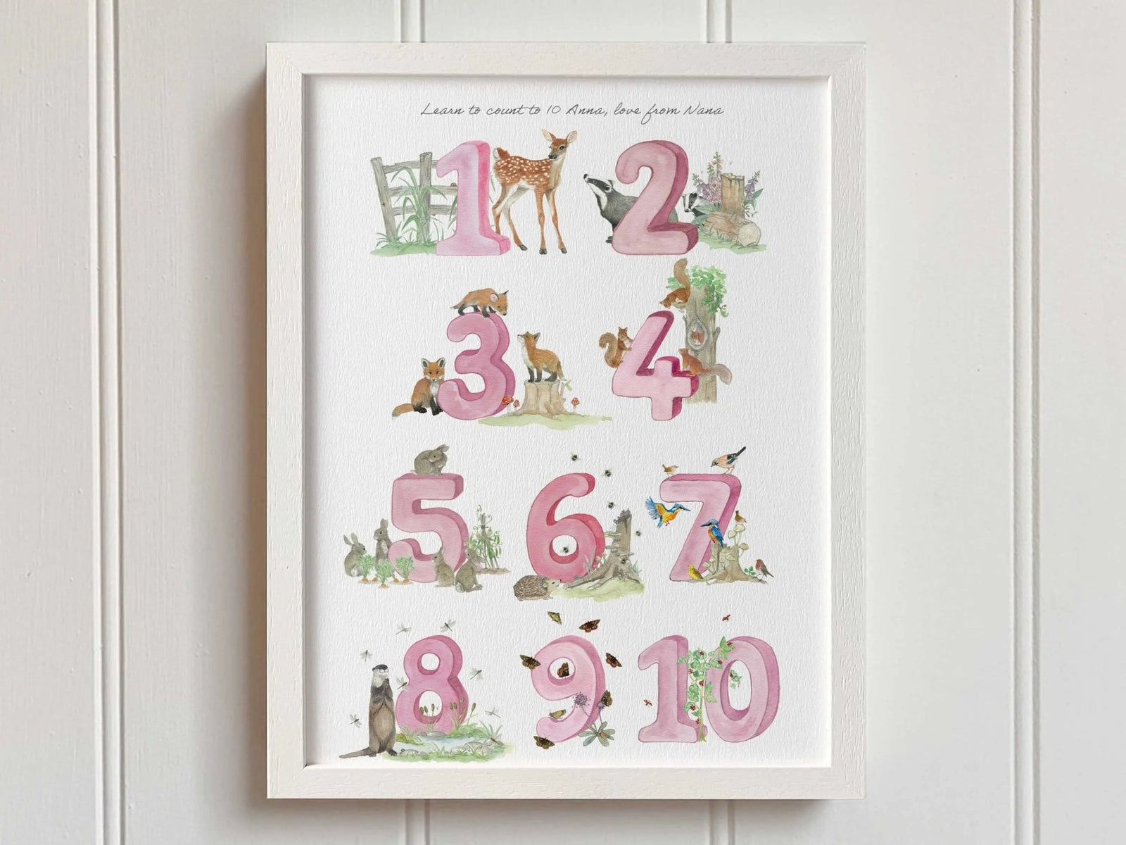 Natural Ireland Numbers Poster (Rose) - fiadhandfinn