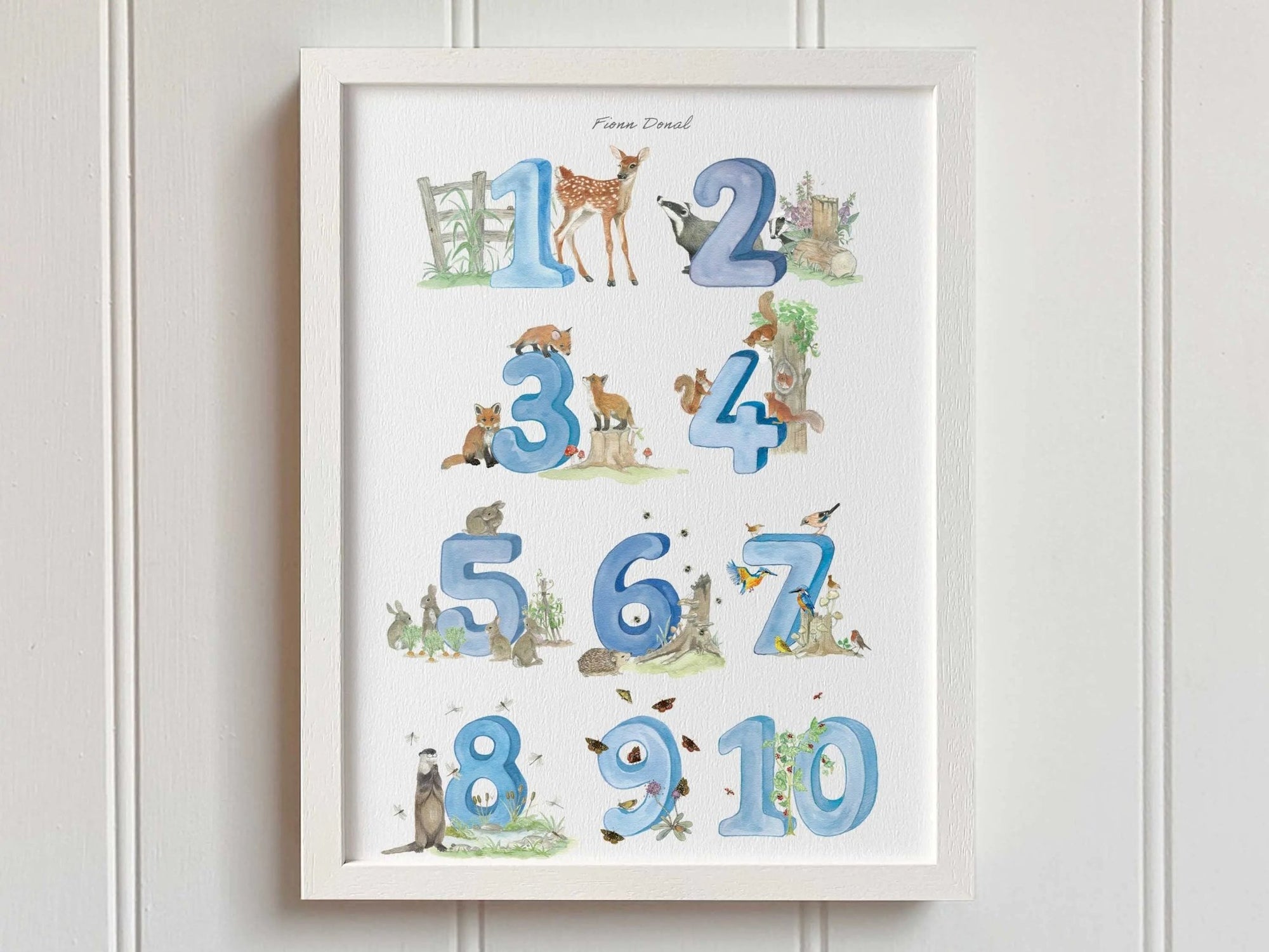 Natural Ireland Numbers Poster (Sky) - fiadhandfinn