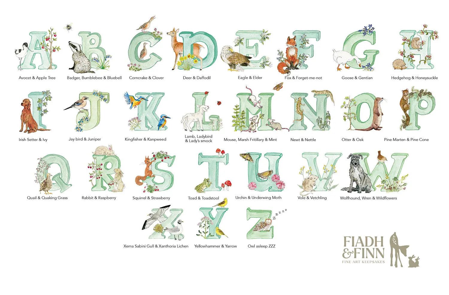 Natural Ireland Personalised Baby Name Frame (Forest) - fiadhandfinn