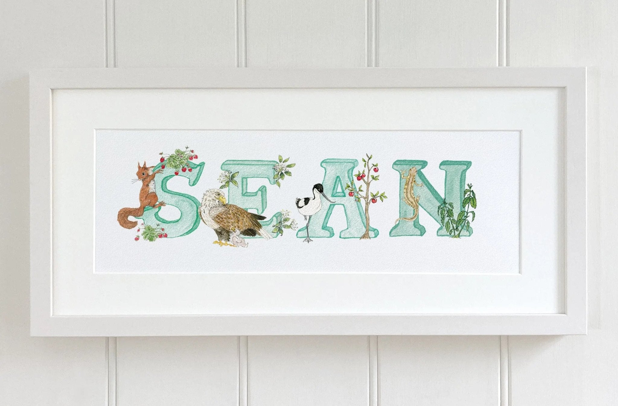Natural Ireland Personalised Baby Name Frame (Forest) - fiadhandfinn