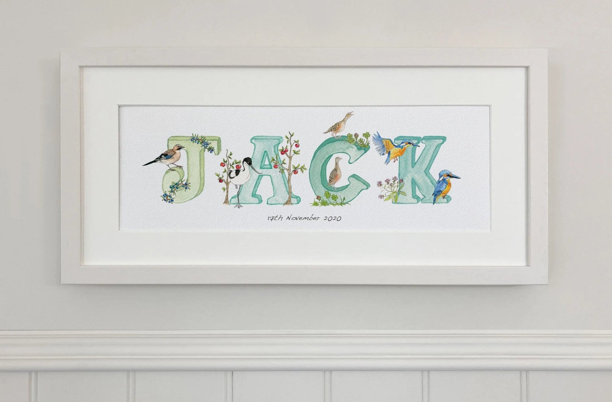 Natural Ireland Personalised Baby Name Frame (Forest) - fiadhandfinn
