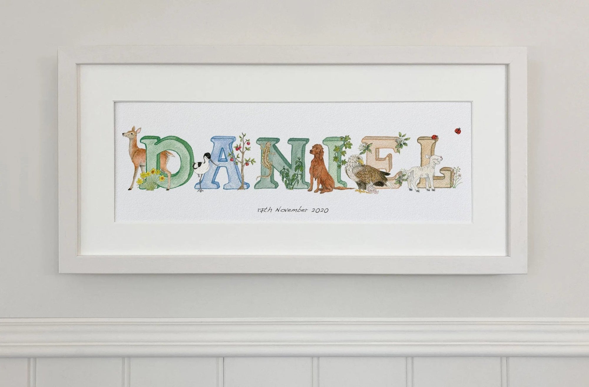 Natural Ireland Personalised Baby Name Frame (Natural) - fiadhandfinn
