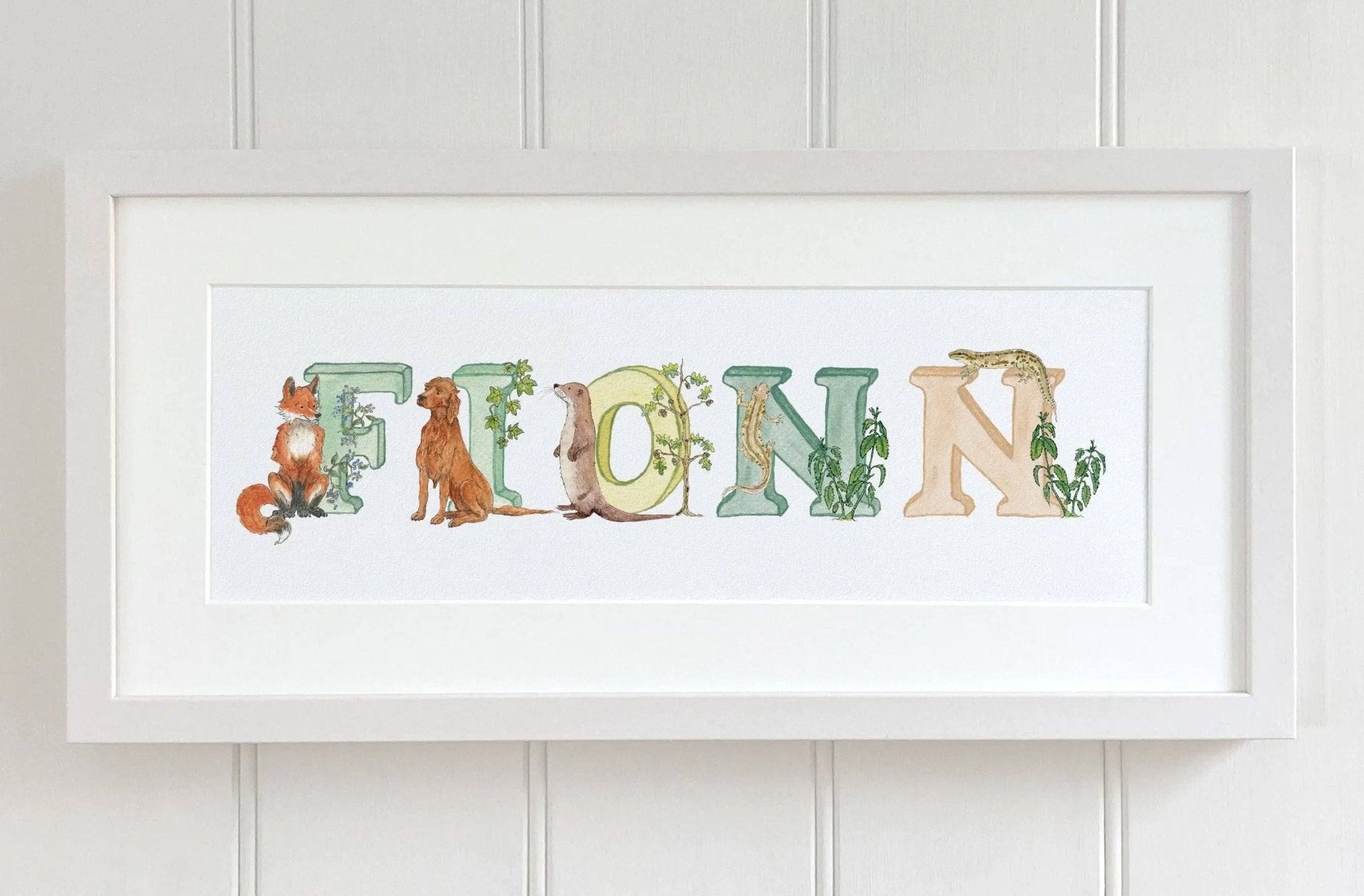 Natural Ireland Personalised Baby Name Frame (Natural) - fiadhandfinn