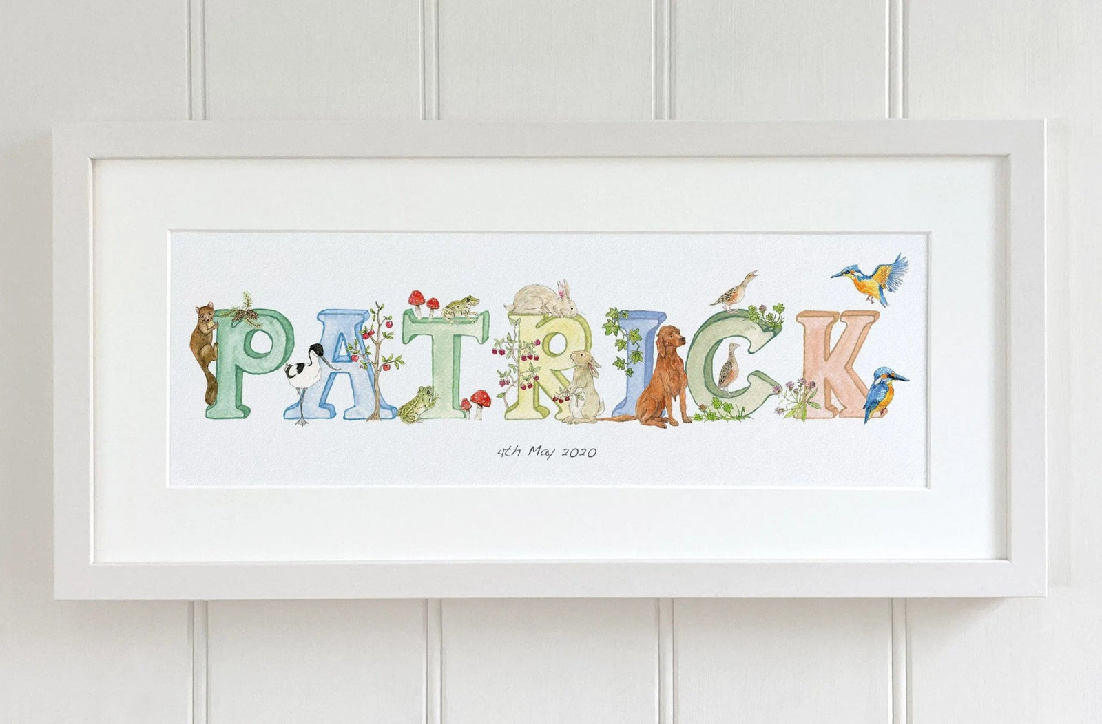 Natural Ireland Personalised Baby Name Frame (Natural) - fiadhandfinn
