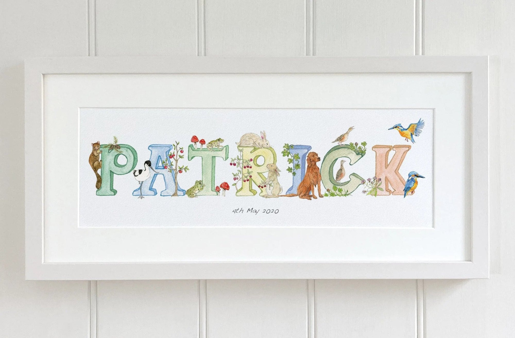 Natural Ireland Personalised Baby Name Frame (Natural) - fiadhandfinn