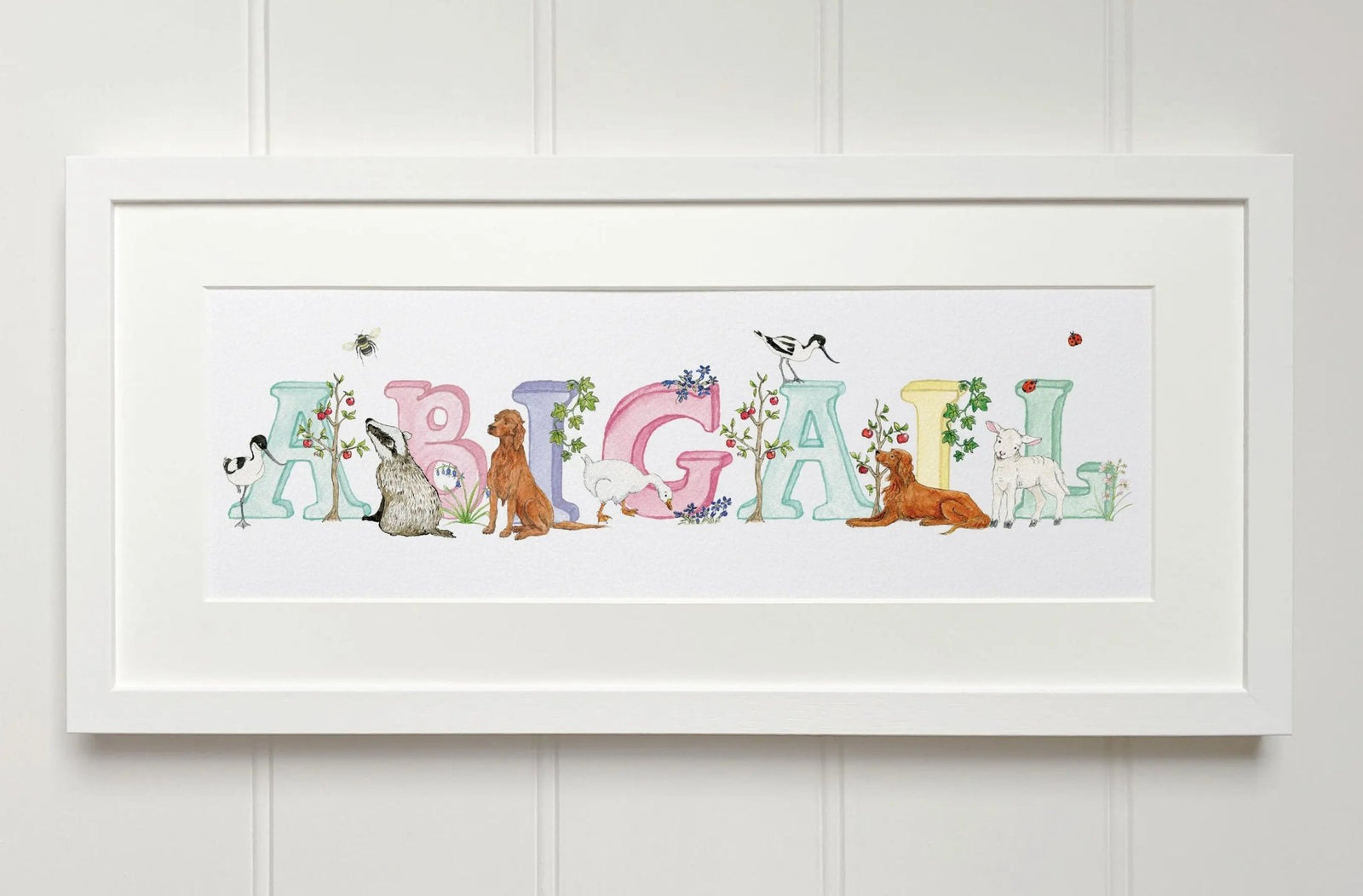 Natural Ireland Personalised Baby Name Frame (Pastels) - fiadhandfinn