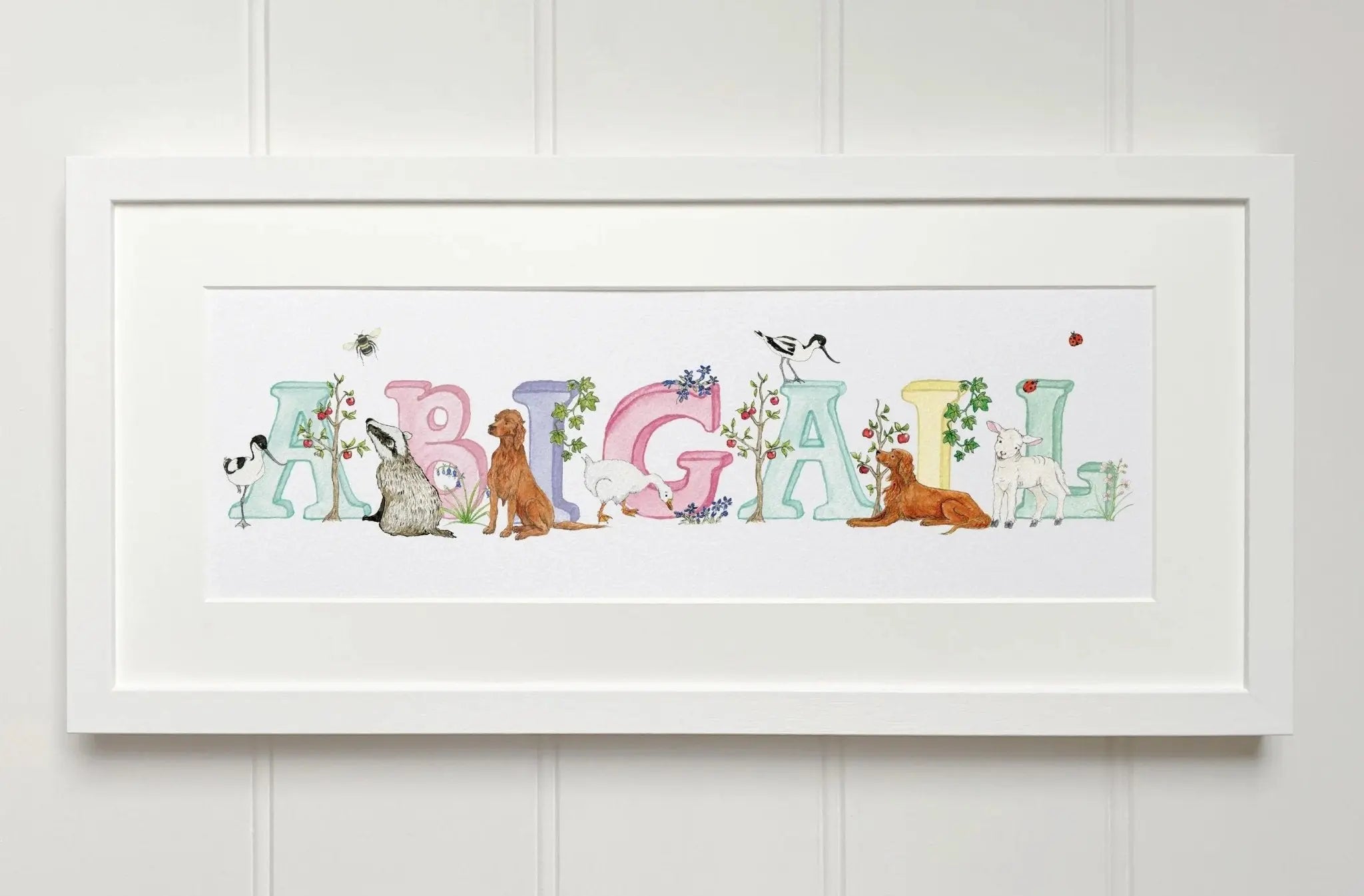 Natural Ireland Personalised Baby Name Frame (Pastels) - fiadhandfinn