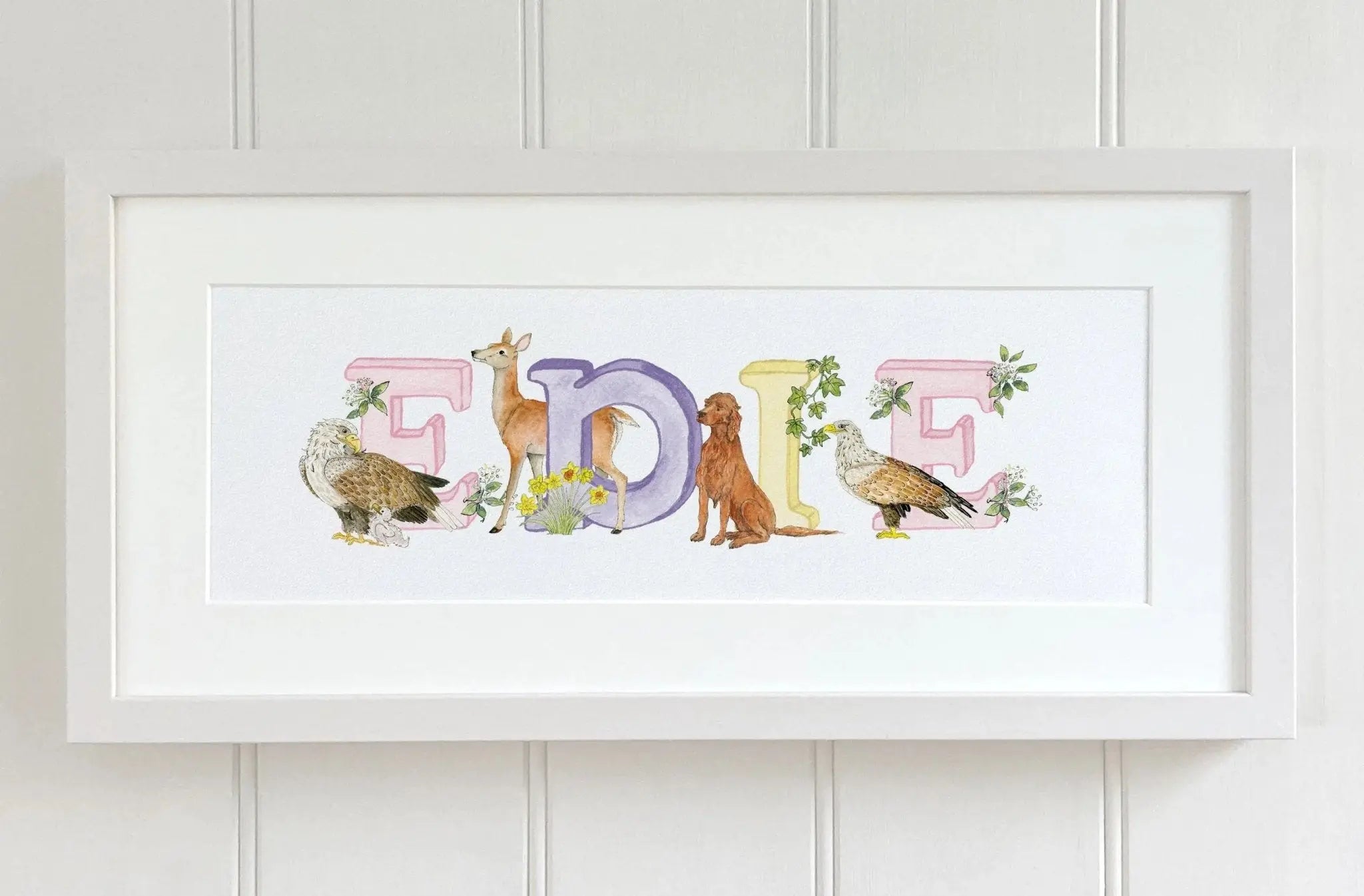 Natural Ireland Personalised Baby Name Frame (Pastels) - fiadhandfinn