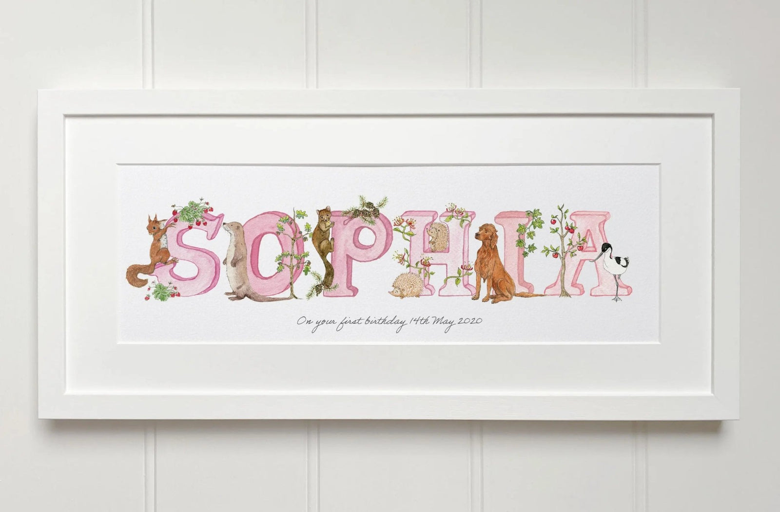 Natural Ireland Personalised Baby Name Frame (Rose) - fiadhandfinn