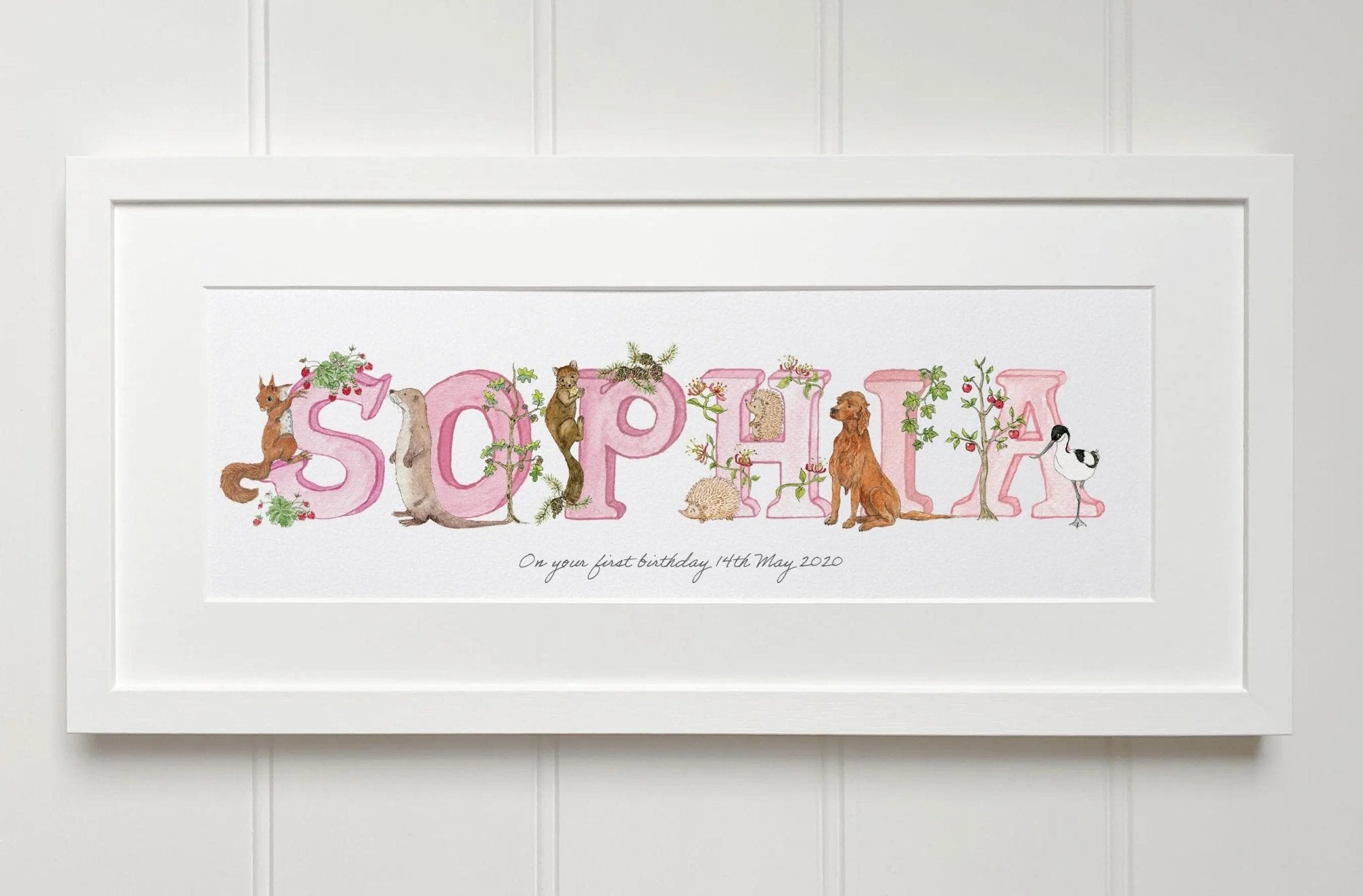 Natural Ireland Personalised Baby Name Frame (Rose) - fiadhandfinn