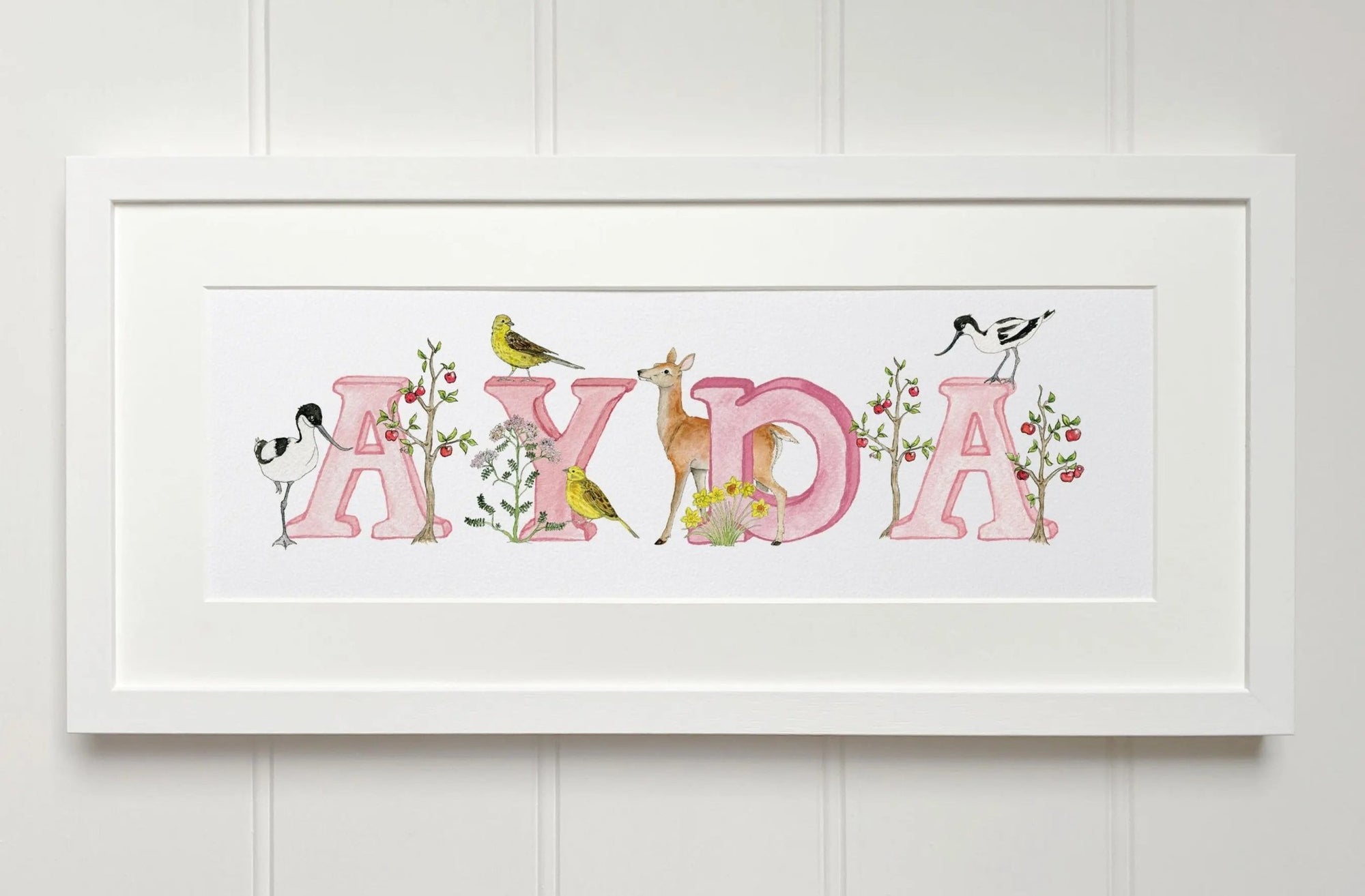 Natural Ireland Personalised Baby Name Frame (Rose) - fiadhandfinn