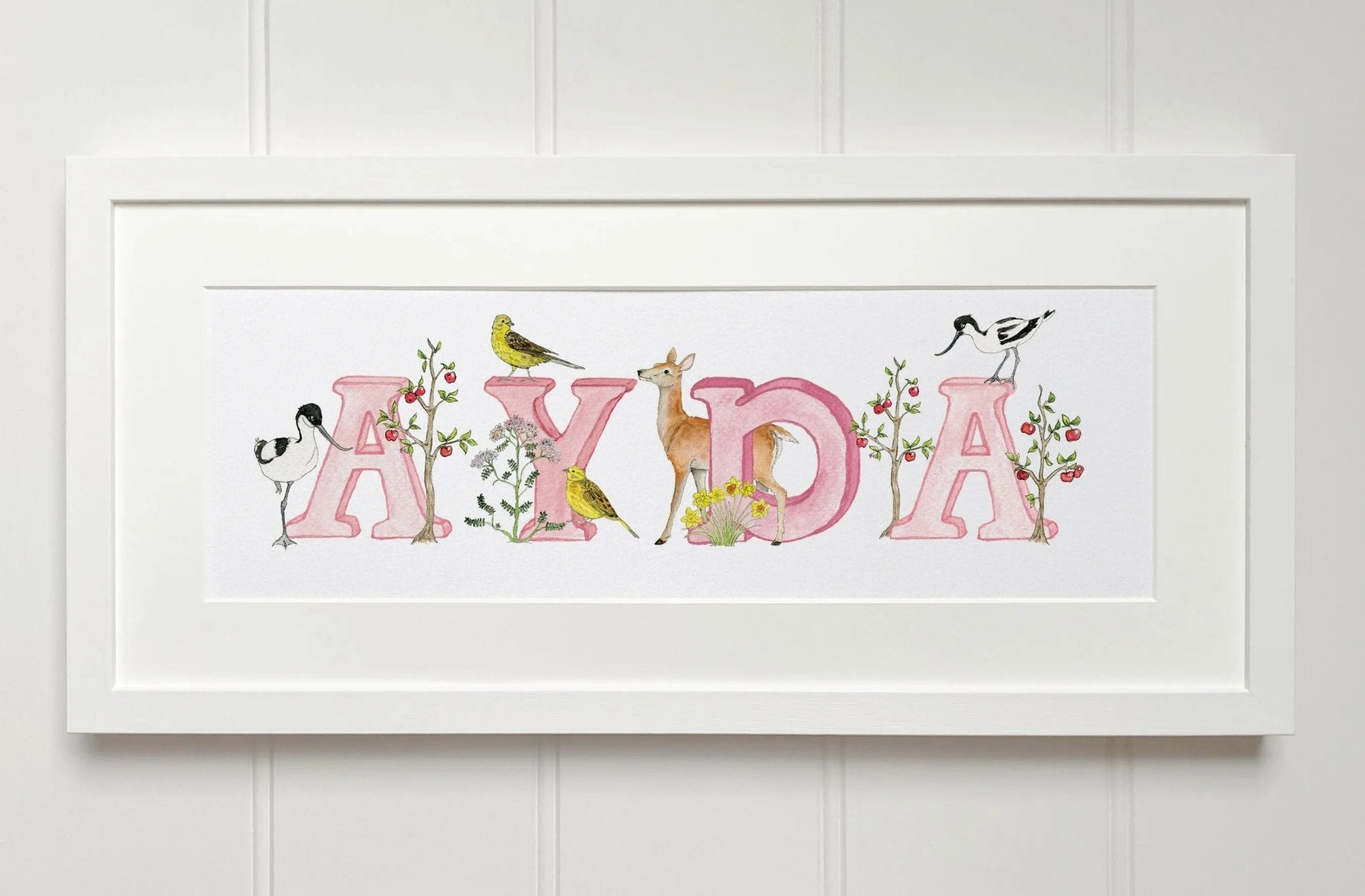 Natural Ireland Personalised Baby Name Frame (Rose) - fiadhandfinn