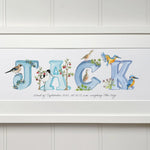 Natural Ireland Personalised Baby Name Frame (Sky) - fiadhandfinn