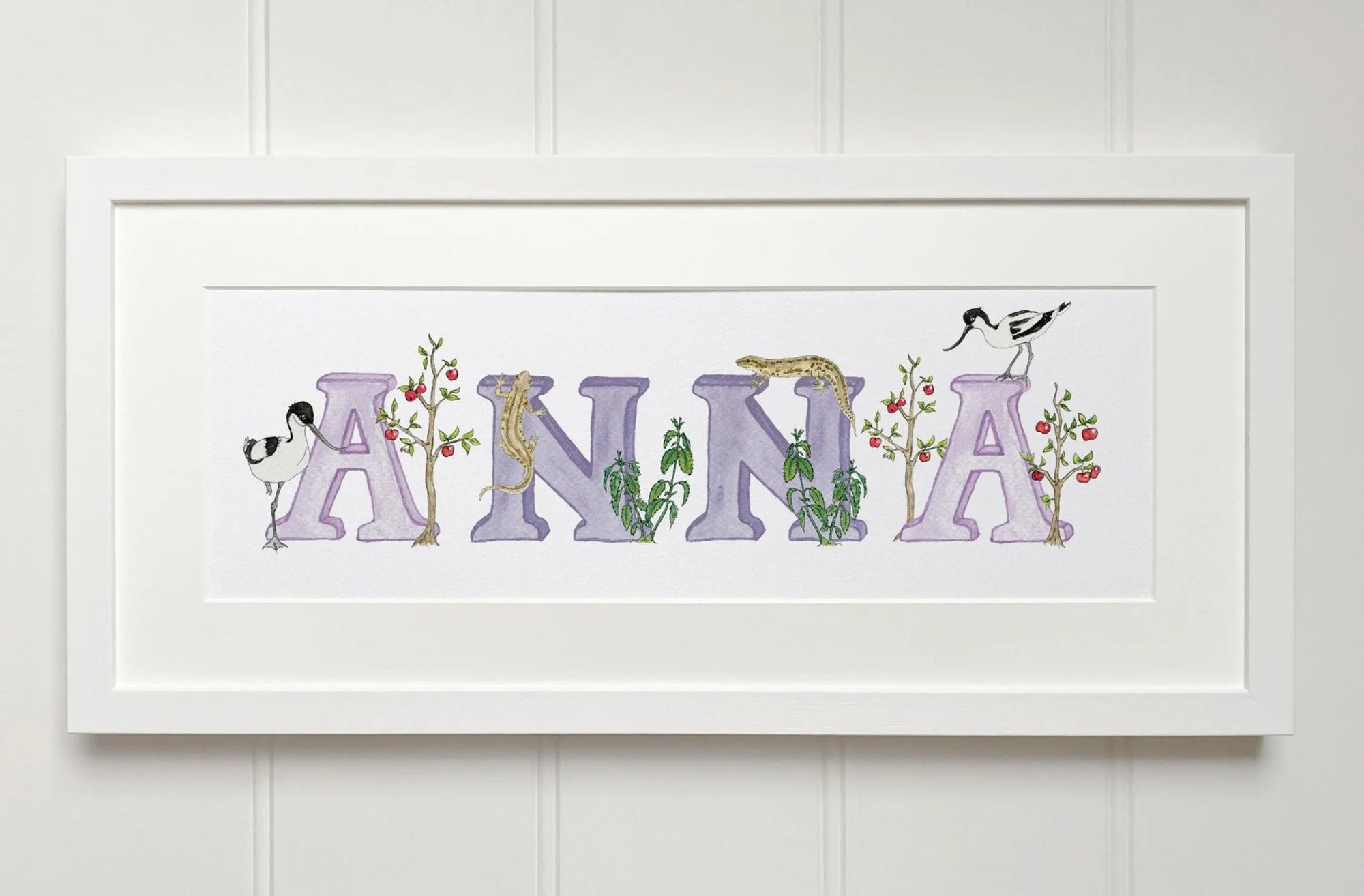 Natural Ireland Personalised Baby Name Frame (Violet) - fiadhandfinn