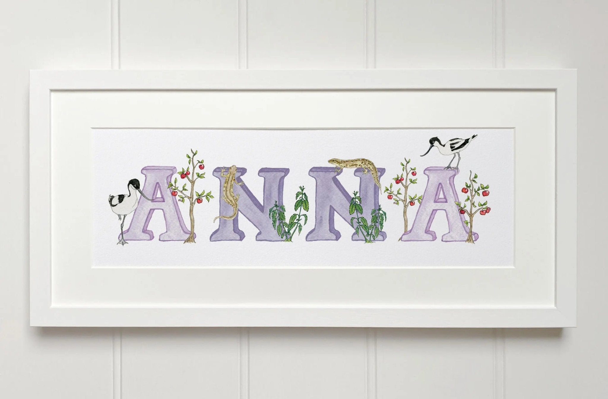 Natural Ireland Personalised Baby Name Frame (Violet) - fiadhandfinn