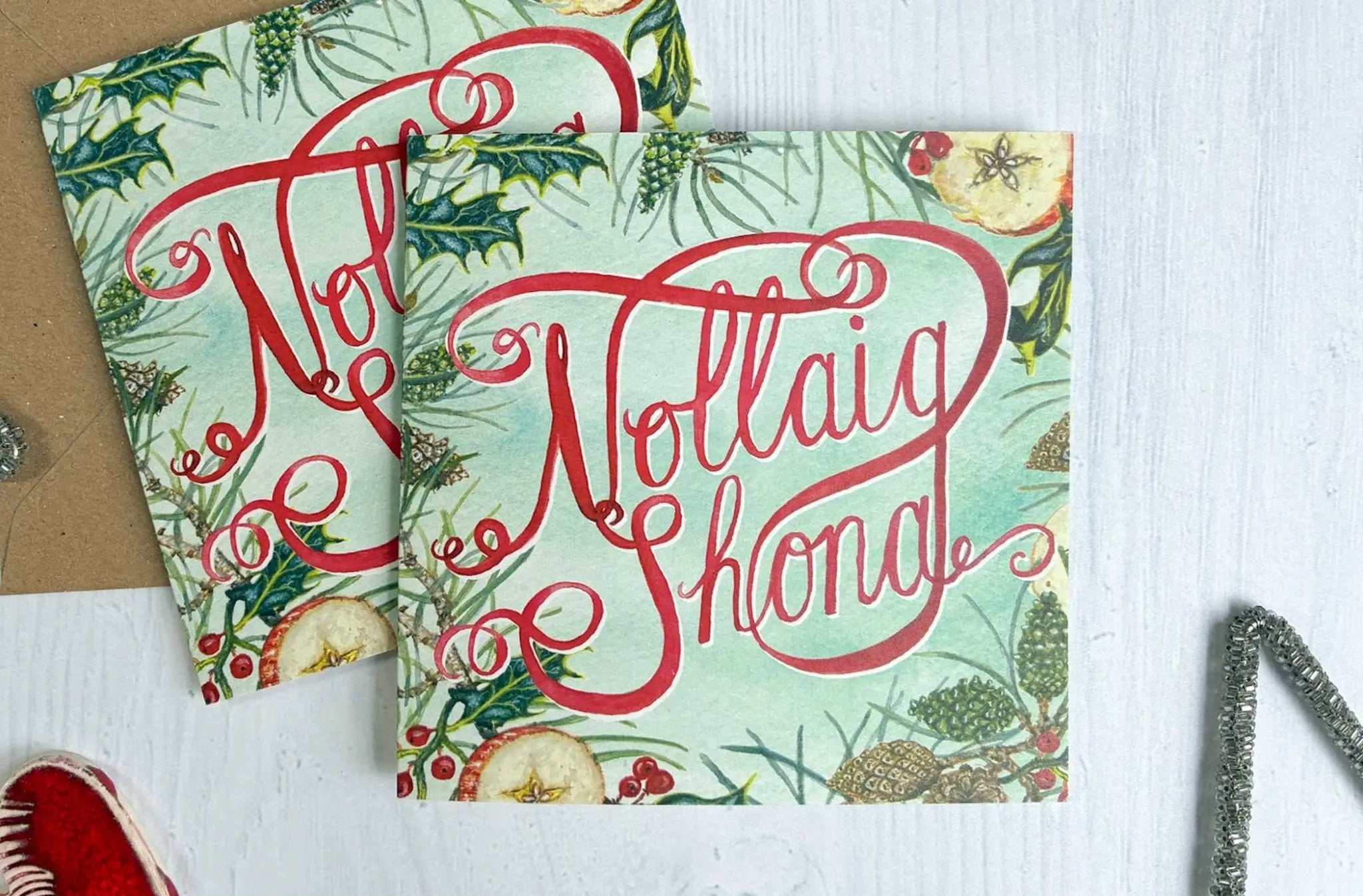 Nollaig Shona Christmas Cards, Set of 5 (100% Recycled) - fiadhandfinn