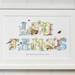 Personalised Double Baby Name Frame - fiadhandfinn