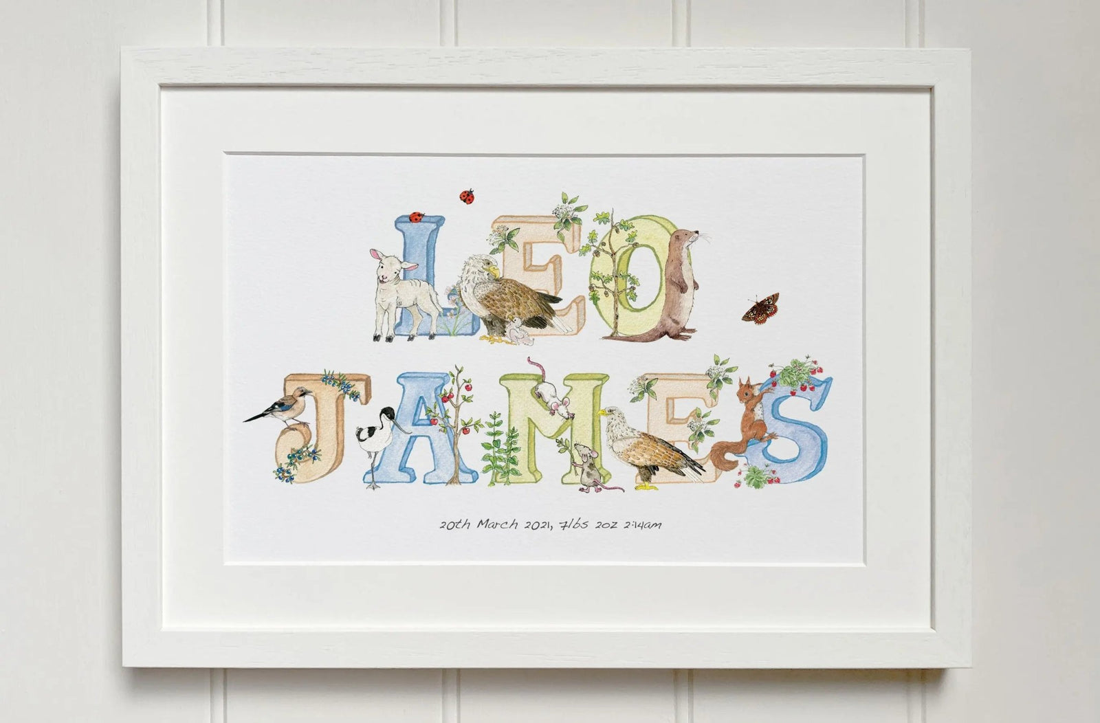 Personalised Double Baby Name Frame - fiadhandfinn