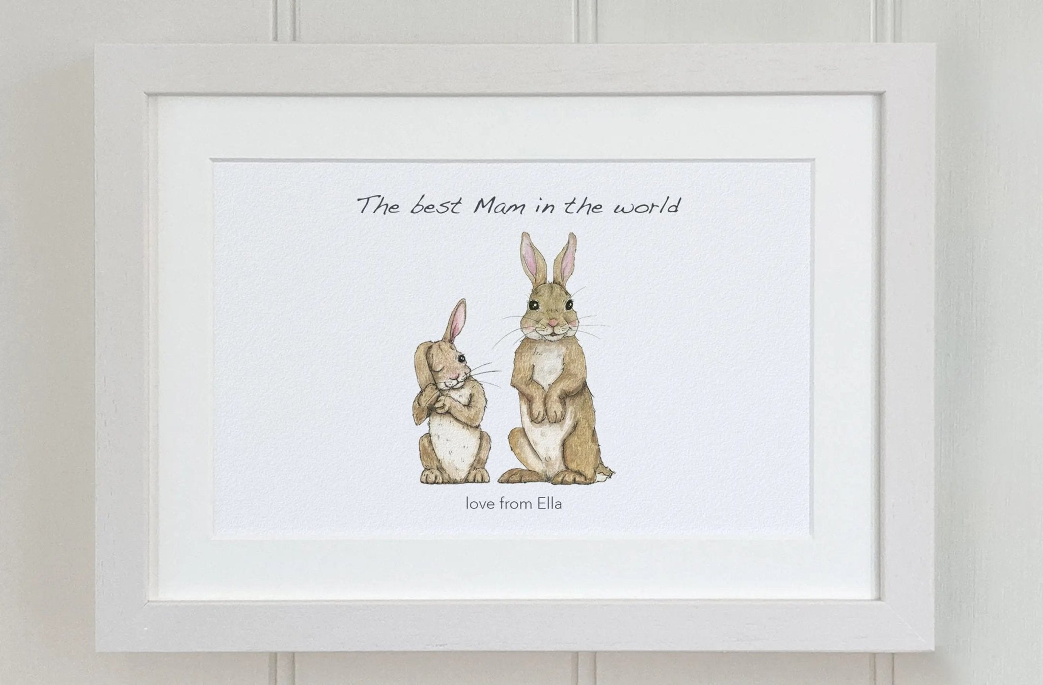 Rabbit Family Personalised Print - fiadhandfinn