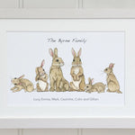 Rabbit Family Personalised Print - fiadhandfinn