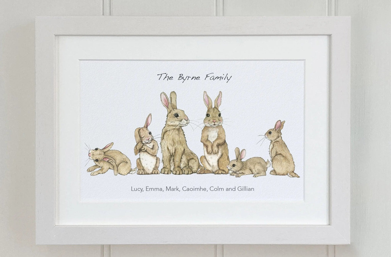 Rabbit Family Personalised Print - fiadhandfinn