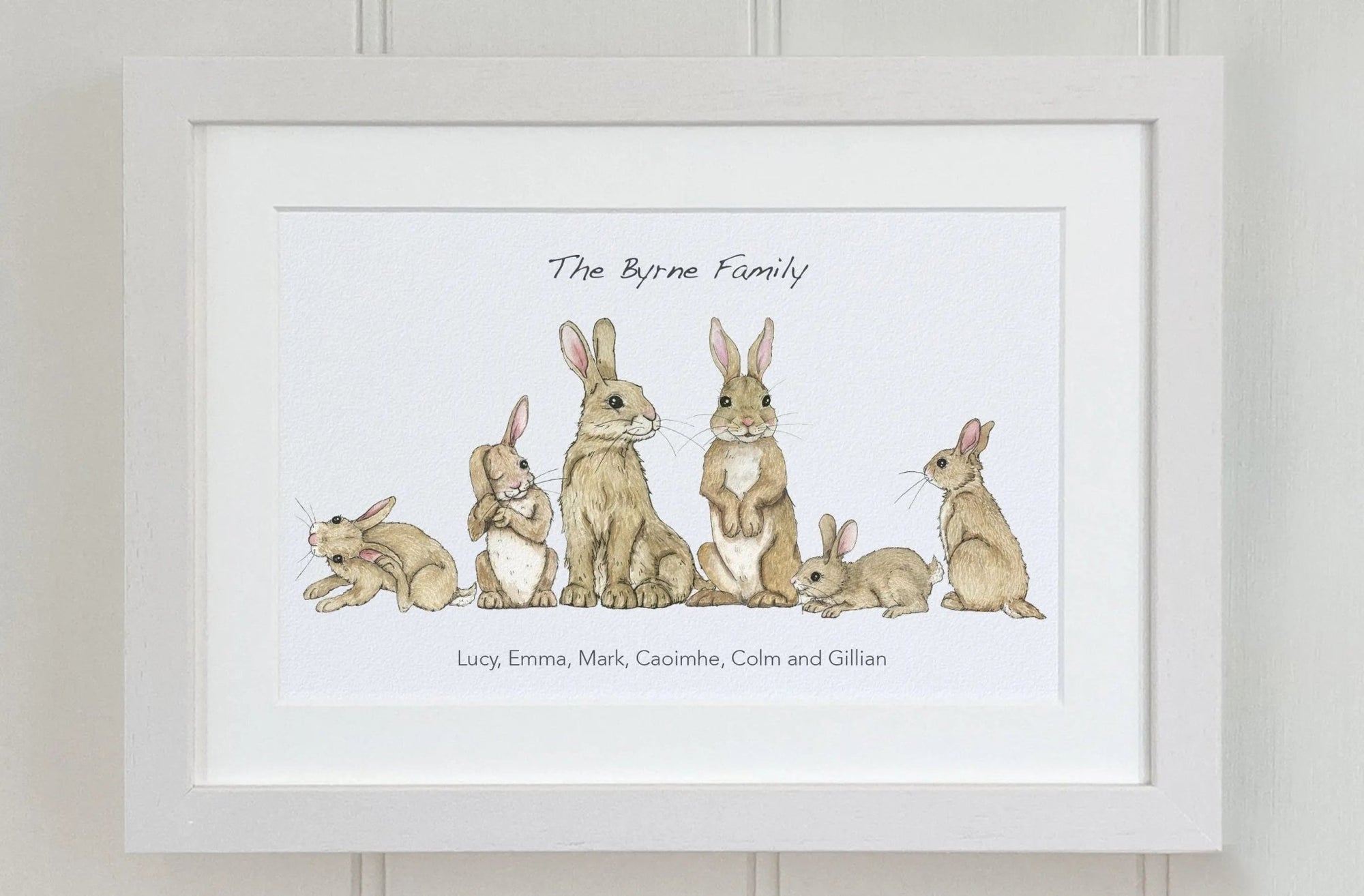 Rabbit Family Personalised Print - fiadhandfinn
