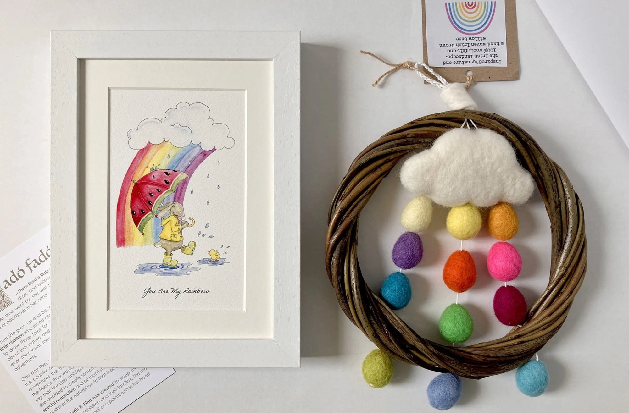 Rainbow Bright Irish Made Baby Gift Box - fiadhandfinn
