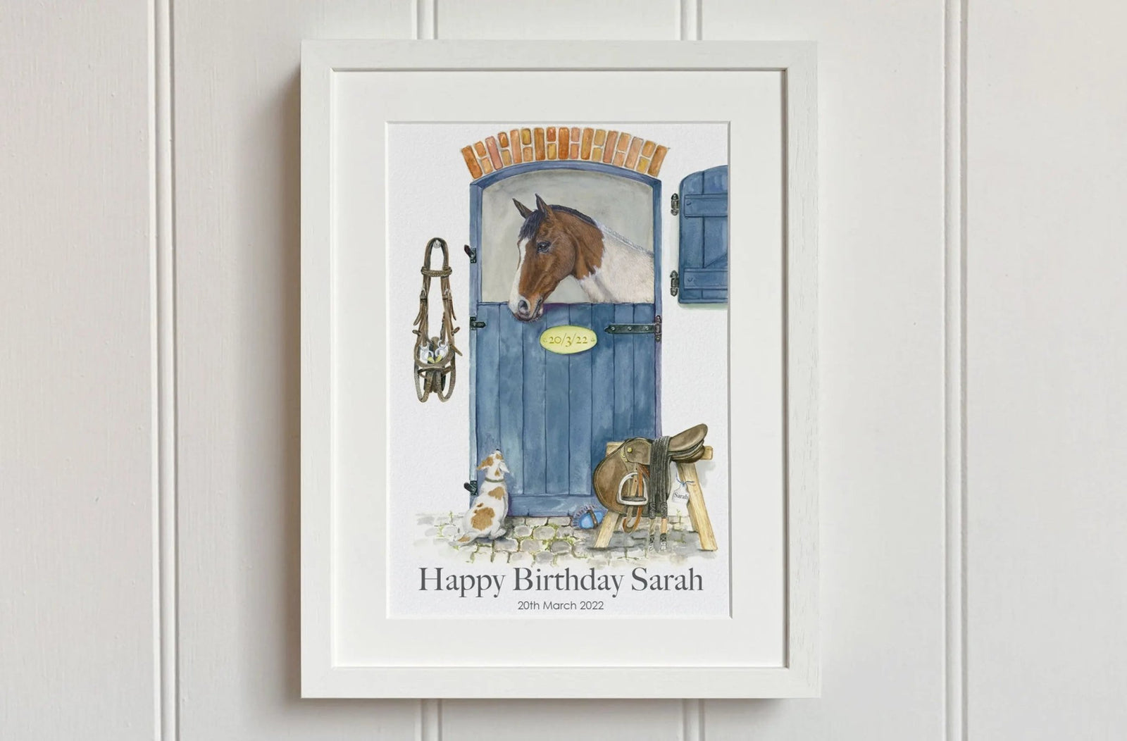 Skewbald Horse Stable Personalised Print - fiadhandfinn