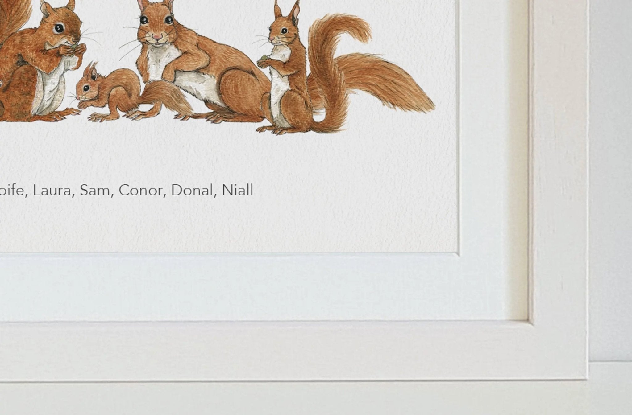Squirrel Family Personalised Print - fiadhandfinn